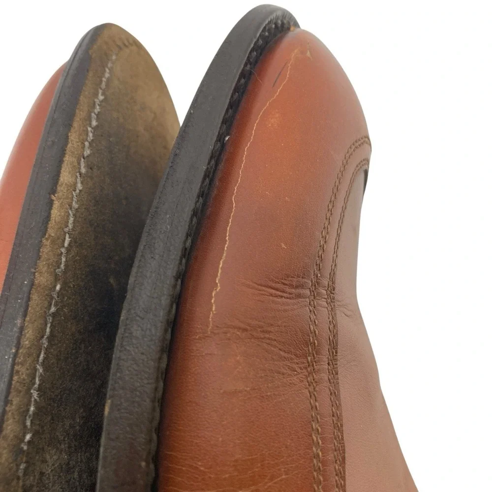 Yves Saint Laurent YSL Lace up Brown Leather Dress Shoes Split Toe Men 42 Oxford